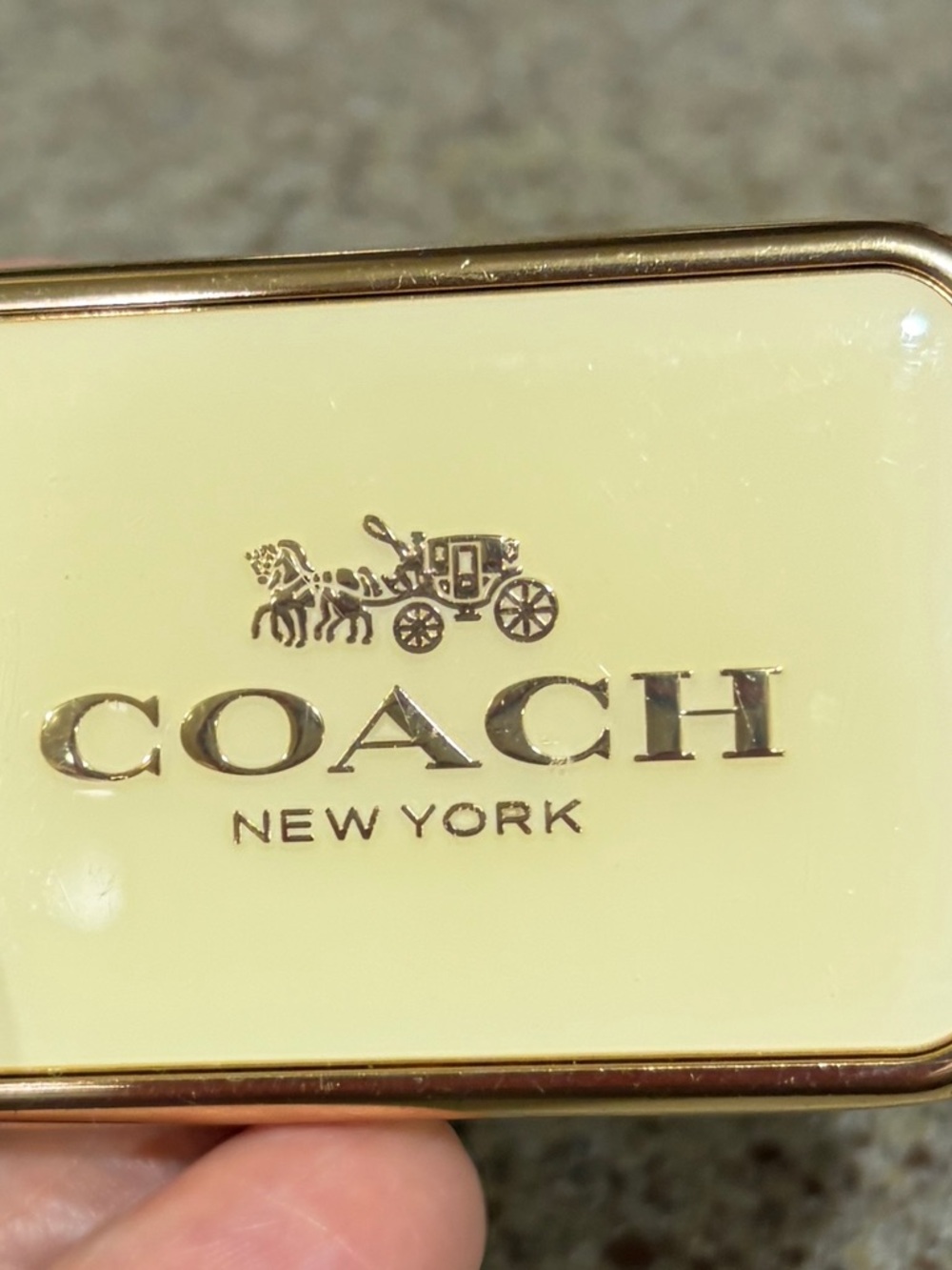 Coach Cream & Gold Logo Keychain / Bag charm
